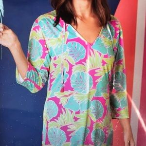 Viv & Lou Beach Coverup Tunic Totally Tropics NWT
